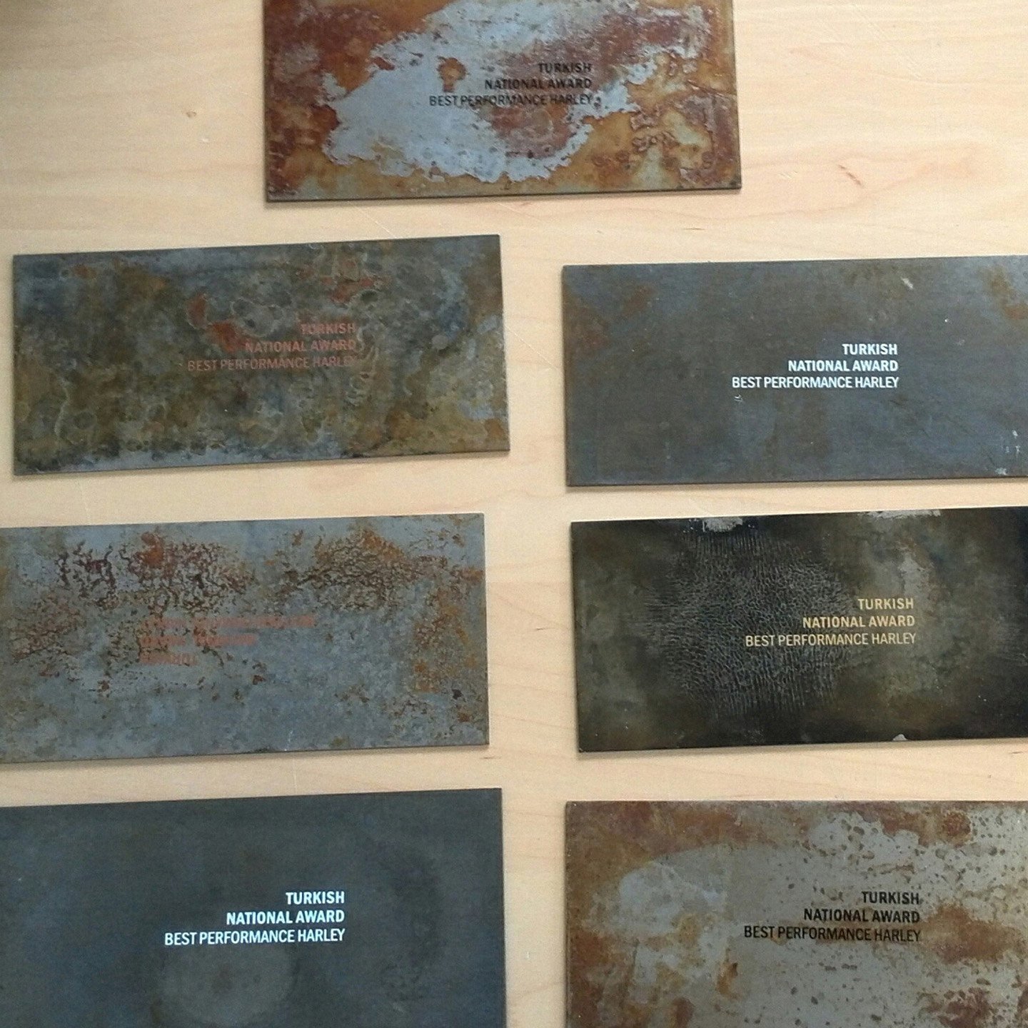 Silkscreen & Oxidised metal surface samples